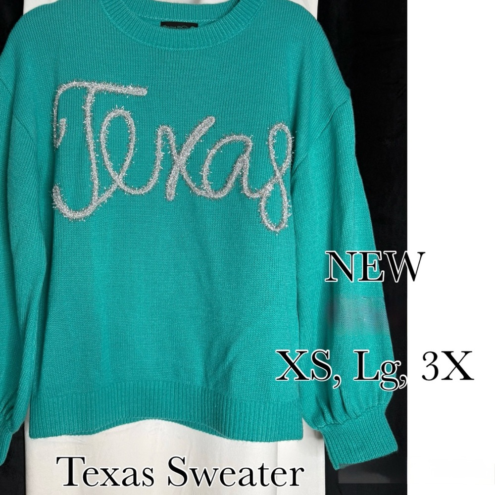 Stylish Teal Texas Sweater